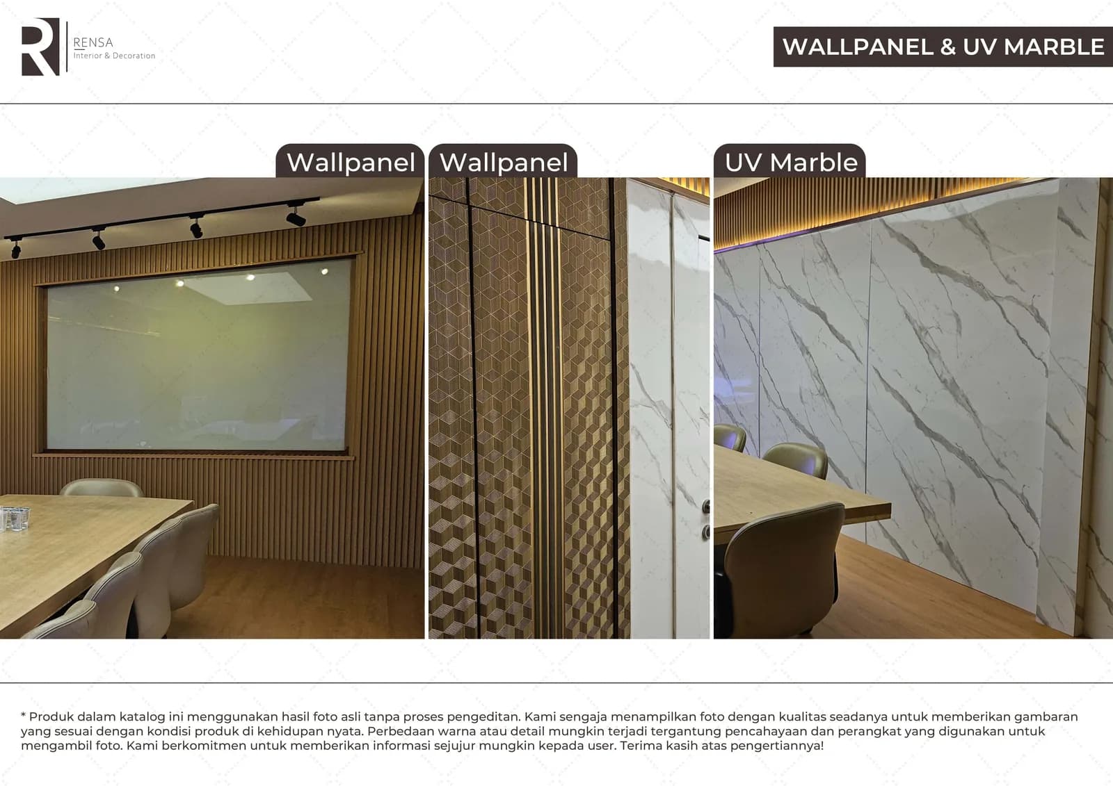 Rensa wallpanel and UV marble catalog presentation